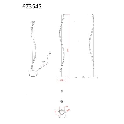 Globo - LED Подова лампа LED/30W/230V 3000K