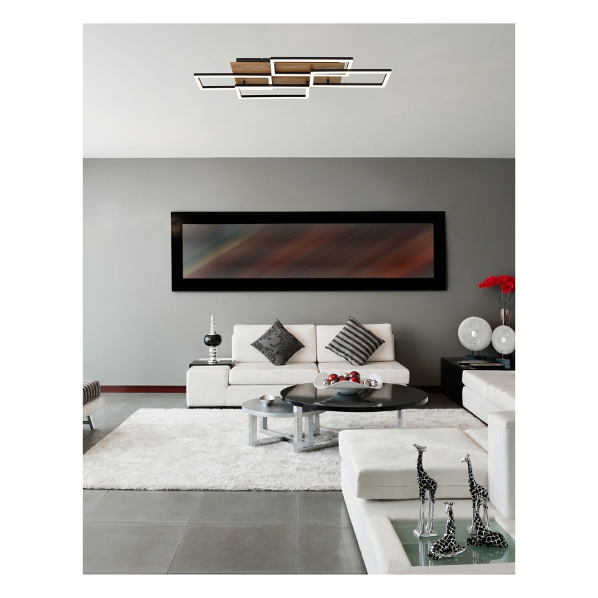 Globo - Димируемо LED таванно осветително тяло LED/40W/230V 2700-6500K 32,5x87,5 cm кафяво/черно + дистанционно управление