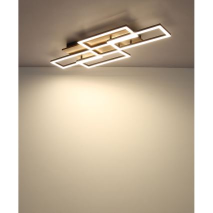 Globo - Димируемо LED таванно осветително тяло LED/40W/230V 2700-6500K 32,5x87,5 cm кафяво/черно + дистанционно управление