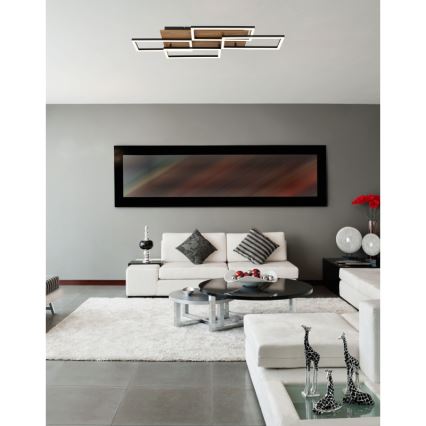 Globo - Димируемо LED таванно осветително тяло LED/40W/230V 2700-6500K 32,5x87,5 cm кафяво/черно + дистанционно управление