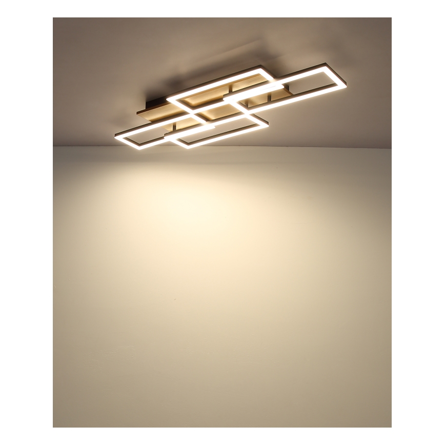 Globo - Димируемо LED таванно осветително тяло LED/40W/230V 2700-6500K 32,5x87,5 cm кафяво/черно + дистанционно управление