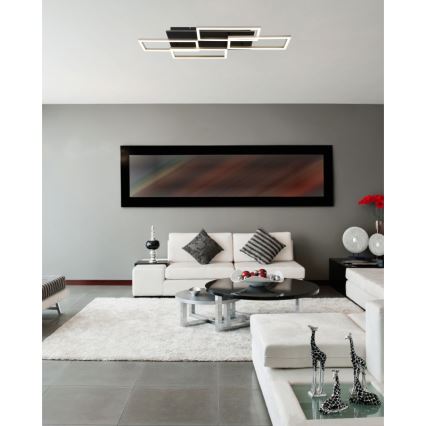 Globo - LED затъмняемо таванно осветително тяло LED/40W/230V 2700-6500K 32,5x87,5 cm черно + дистанционно управление