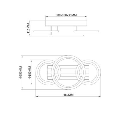 Globo - LED Таванно осветително тяло LED/21W/230V 3000/4200/600K 25x46 cm