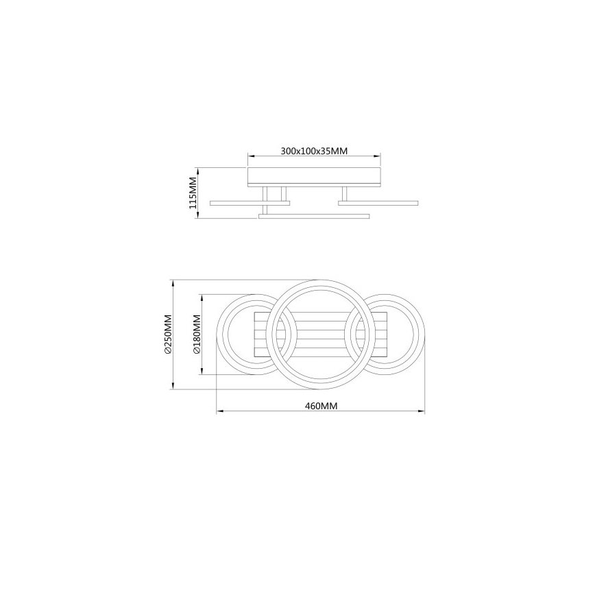 Globo - LED Таванно осветително тяло LED/21W/230V 3000/4200/600K 25x46 cm