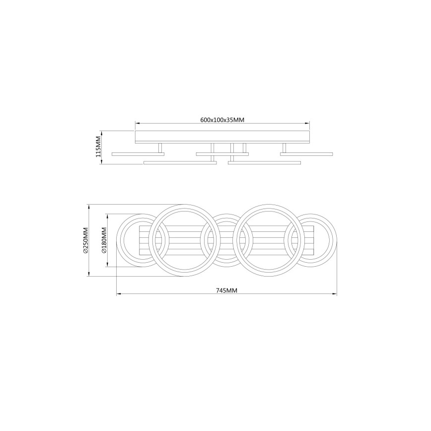 Globo - LED таванно осветително тяло LED/34W/230V 3000/4200/600K 25x74,5 cm