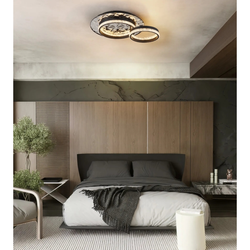 Globo - LED Плафониера LED/24W/230V 3000K 40x50,5 см черен/лъскав хром
