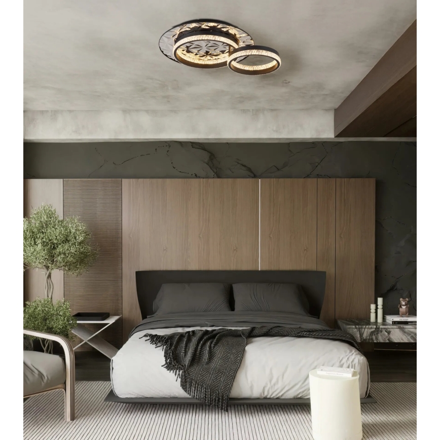 Globo - LED Плафониера LED/24W/230V 3000K 40x50,5 см черен/лъскав хром