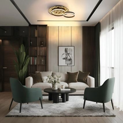 Globo - LED Плафониера LED/24W/230V 3000K 40x50,5 см черен/златист