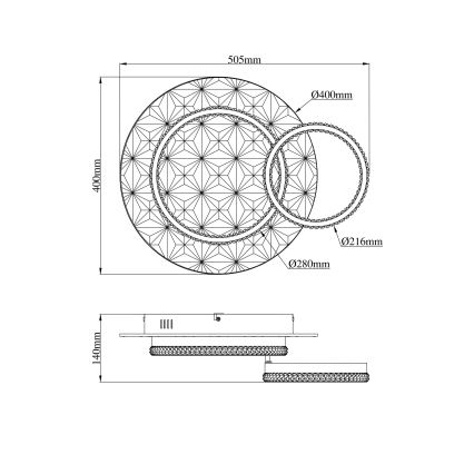 Globo - LED Плафониера LED/24W/230V 3000K 40x50,5 см черен/златист