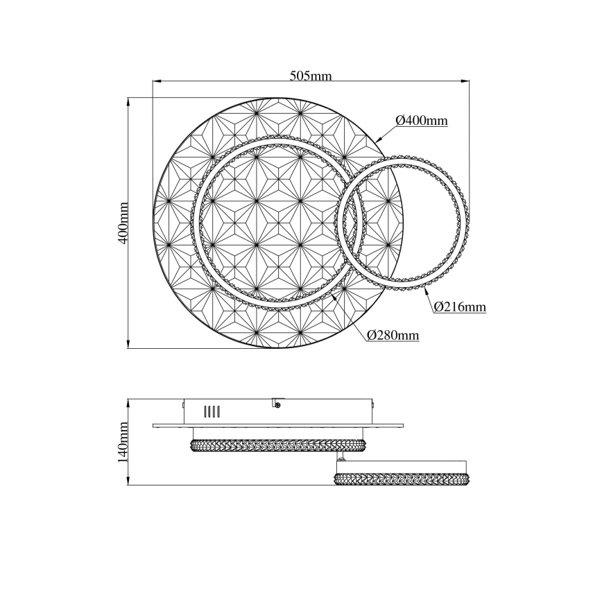 Globo - LED Плафониера LED/24W/230V 3000K 40x50,5 см черен/златист