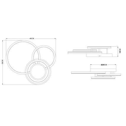 Globo - LED таванно осветително тяло LED/40W/230V 3000K 49x39 cm