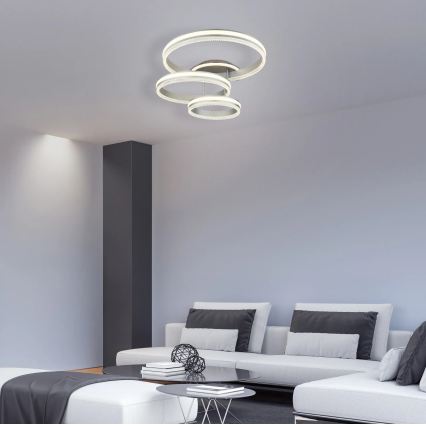 Globo - LED димируемо таванно осветително тяло LED/72W/230V 2700-6000K сребристо + дистанционно управление