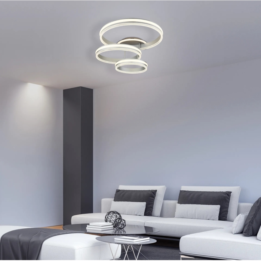 Globo - LED димируемо таванно осветително тяло LED/72W/230V 2700-6000K сребристо + дистанционно управление