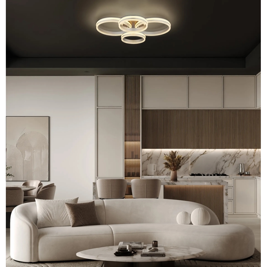 Globo - Димируемо LED таванно осветително тяло LED/90W/230V 2700-6000K сребристо + дистанционно управление