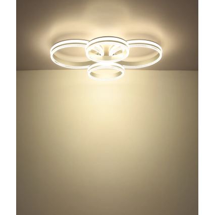 Globo - Димируемо LED таванно осветително тяло LED/90W/230V 2700-6000K сребристо + дистанционно управление