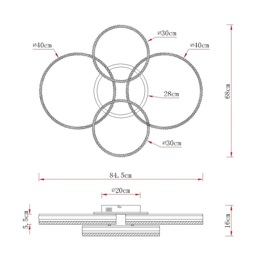 Globo - Димируемо LED таванно осветително тяло LED/90W/230V 2700-6000K сребристо + дистанционно управление