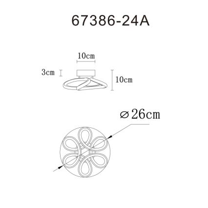 Globo - LED Плафониера LED/24W/230V 2700/4000/6000K Ø 26 см черен