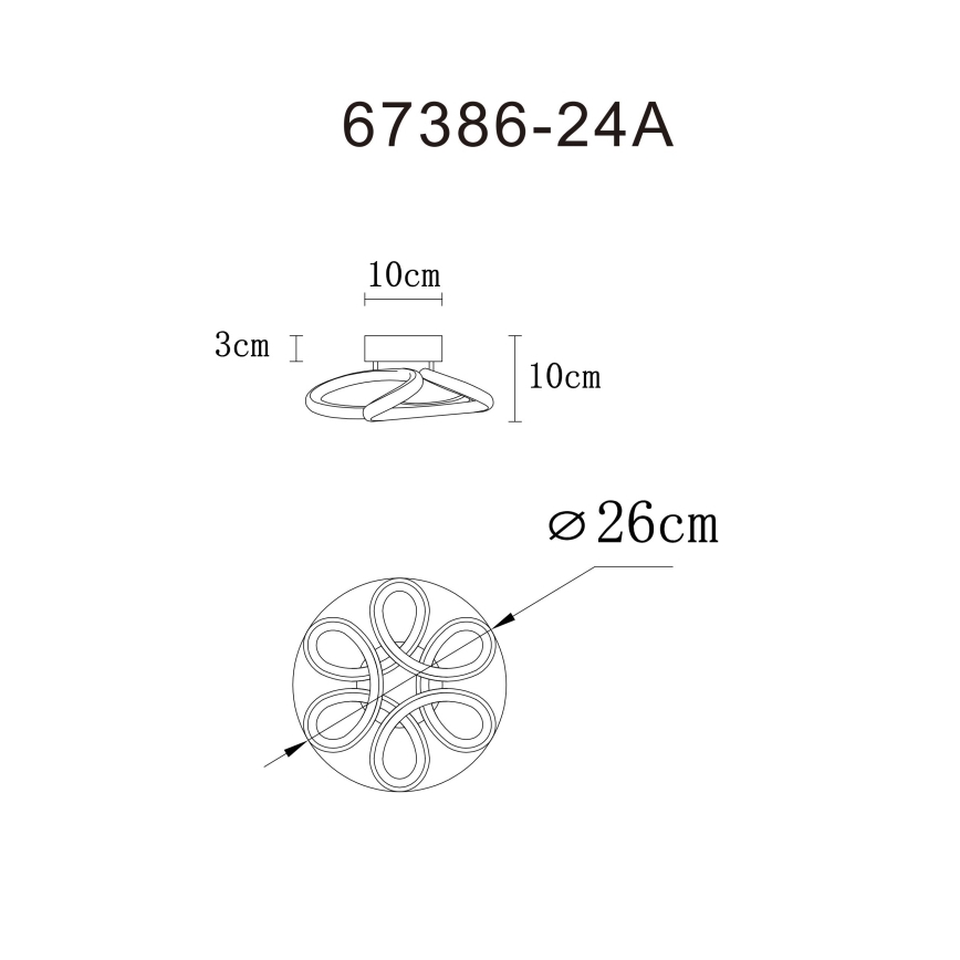 Globo - LED Плафониера LED/24W/230V 2700/4000/6000K Ø 26 см черен