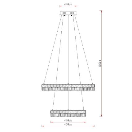 Globo - LED димируем полилей на кабел LED/60W/230V 2700-6000K прозрачен + дистанционно управление