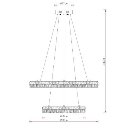 Globo - Димируем LED полилей на кабел LED/72W/230V 2700-6000K прозрачен + дистанционно управление