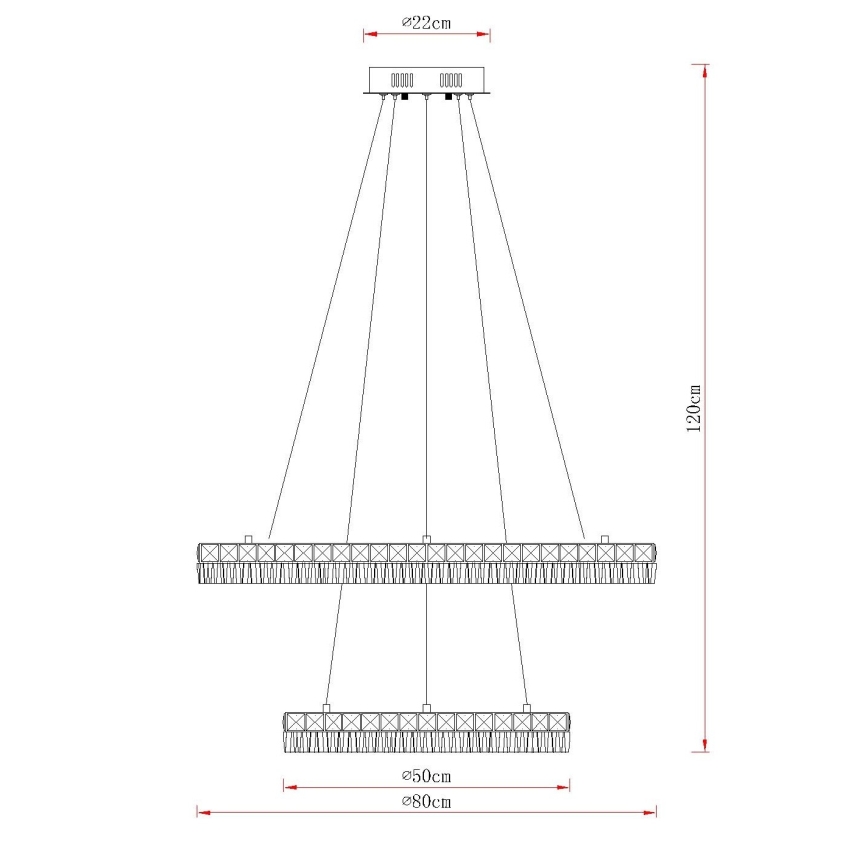 Globo - Димируем LED полилей на кабел LED/72W/230V 2700-6000K прозрачен + дистанционно управление