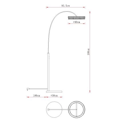 Globo - Димируема LED подова лампа LED/35W/230V 3000/4000/6000K