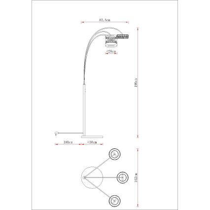 Globo - димируема LED подова лампа LED/35W/230V 3000/4000/6000K