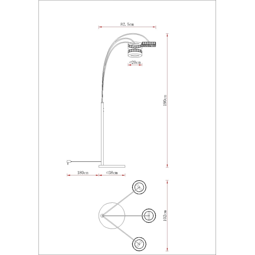 Globo - димируема LED подова лампа LED/35W/230V 3000/4000/6000K