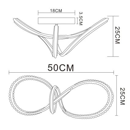 Globo - LED димируемо таванно осветително тяло LED/40W/230V 2700-6000K лъскав хром + дистанционно управление