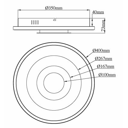 Globo - LED таванно осветително тяло, 30W/230V, 3000/4000/6000K, диаметър 40 см