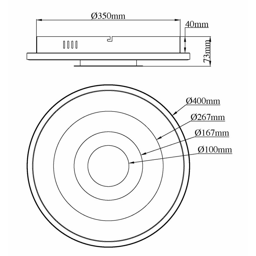 Globo - LED таванно осветително тяло, 30W/230V, 3000/4000/6000K, диаметър 40 см