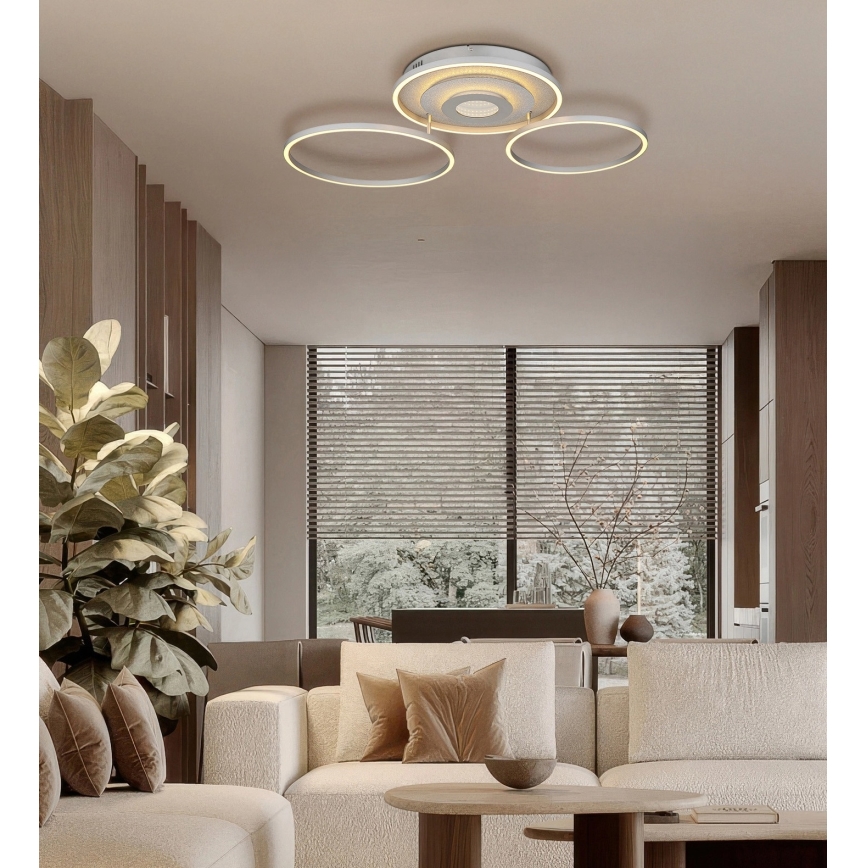 Globo - Димируема LED таванна лампа LED/40W/230V 2700-6500K 57x99,2 cm сребриста + дистанционно управление