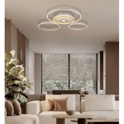 Globo - Димируема таванна LED лампа LED/60W/230V 2700-6500K 80,8x99,2 cm сребрист + дистанционно управление
