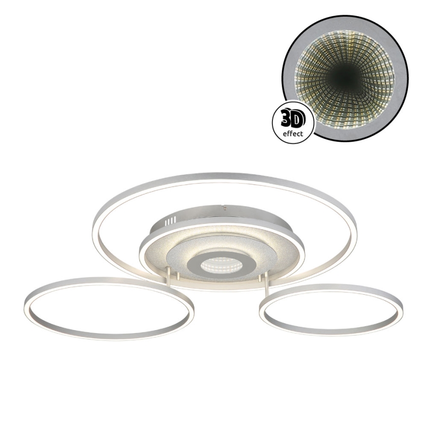 Globo - Димируема таванна LED лампа LED/60W/230V 2700-6500K 80,8x99,2 cm сребрист + дистанционно управление