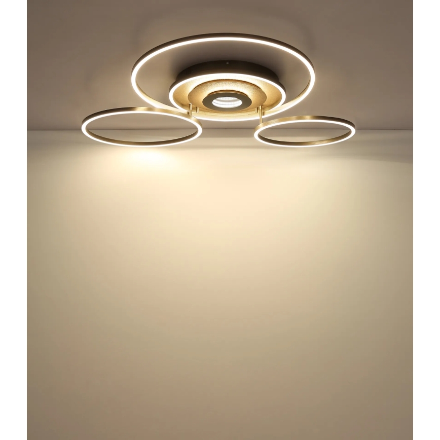 Globo - Димируемо LED таванно осветително тяло LED/60W/230V 2700-6500K 80,8x99,2 cm месинг + дистанционно управление