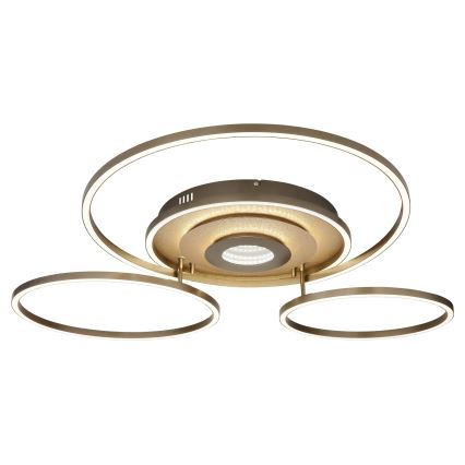 Globo - Димируемо LED таванно осветително тяло LED/60W/230V 2700-6500K 80,8x99,2 cm месинг + дистанционно управление