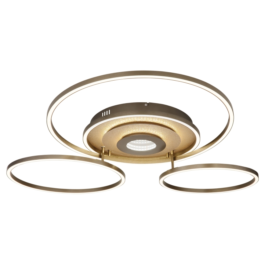 Globo - Димируемо LED таванно осветително тяло LED/60W/230V 2700-6500K 80,8x99,2 cm месинг + дистанционно управление