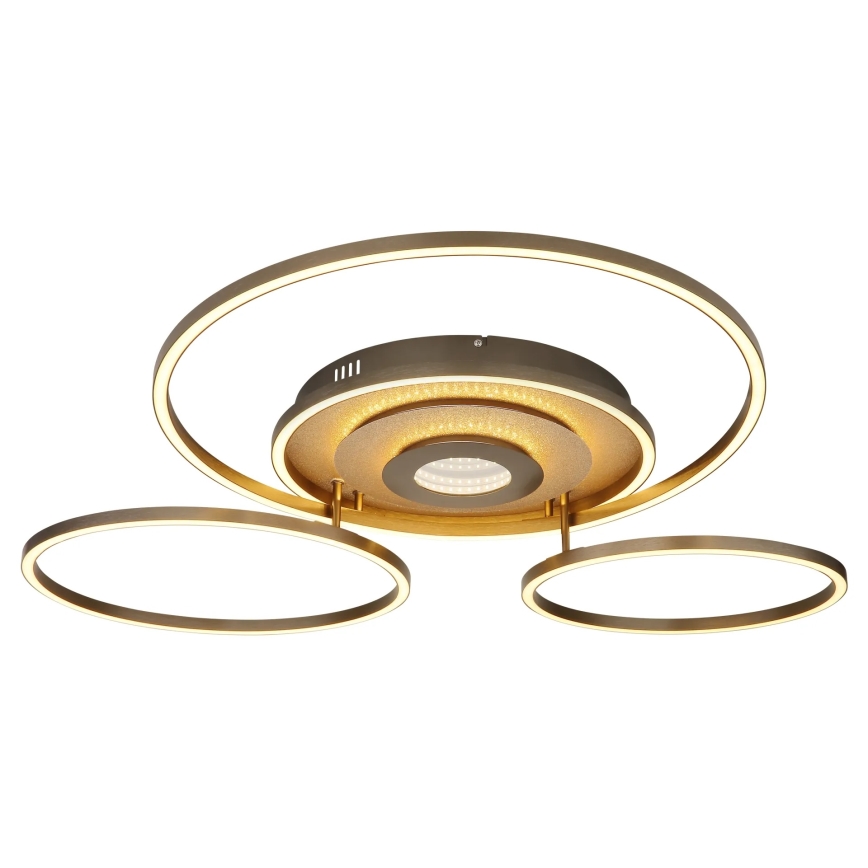 Globo - Димируемо LED таванно осветително тяло LED/60W/230V 2700-6500K 80,8x99,2 cm месинг + дистанционно управление