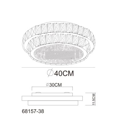 Globo - Димируема LED таванна лампа LED/38W/230V 2700-6000K Ø 40 см + дистанционно управление