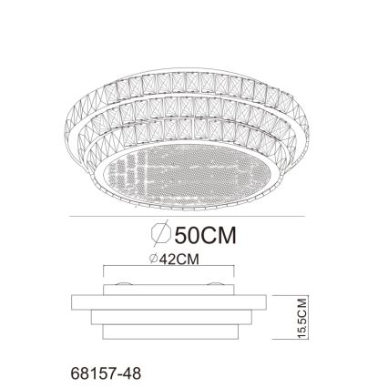 Globo - LED регулируемо таванно осветително тяло LED/48W/230V 2700-6000K Ø 50 см бяло + дистанционно управление