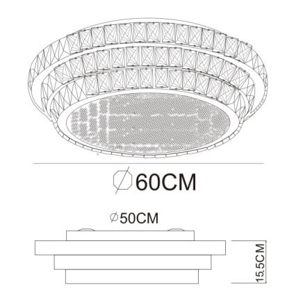 Globo - LED димируемо таванно осветително тяло LED/58W/230V 2700-6000K Ø 60 cm бяло + дистанционно управление