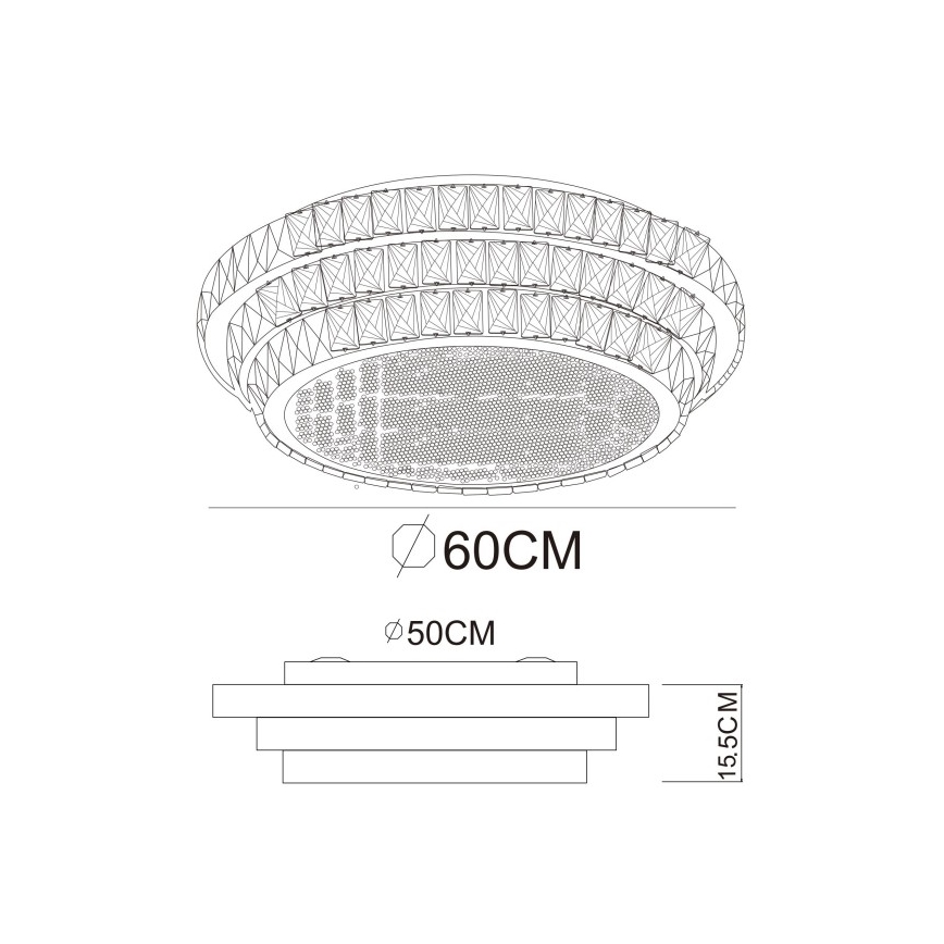 Globo - LED димируемо таванно осветително тяло LED/58W/230V 2700-6000K Ø 60 cm бяло + дистанционно управление