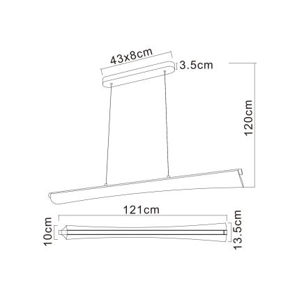 Globo - LED люстра на кабел LED/36W/230V 2700/4000/6000K