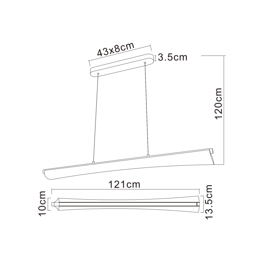 Globo - LED люстра на кабел LED/36W/230V 2700/4000/6000K