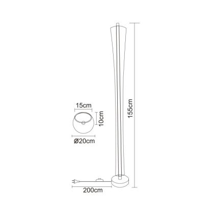Globo - LED подова лампа LED/48W/230V 2700/4000/6000K