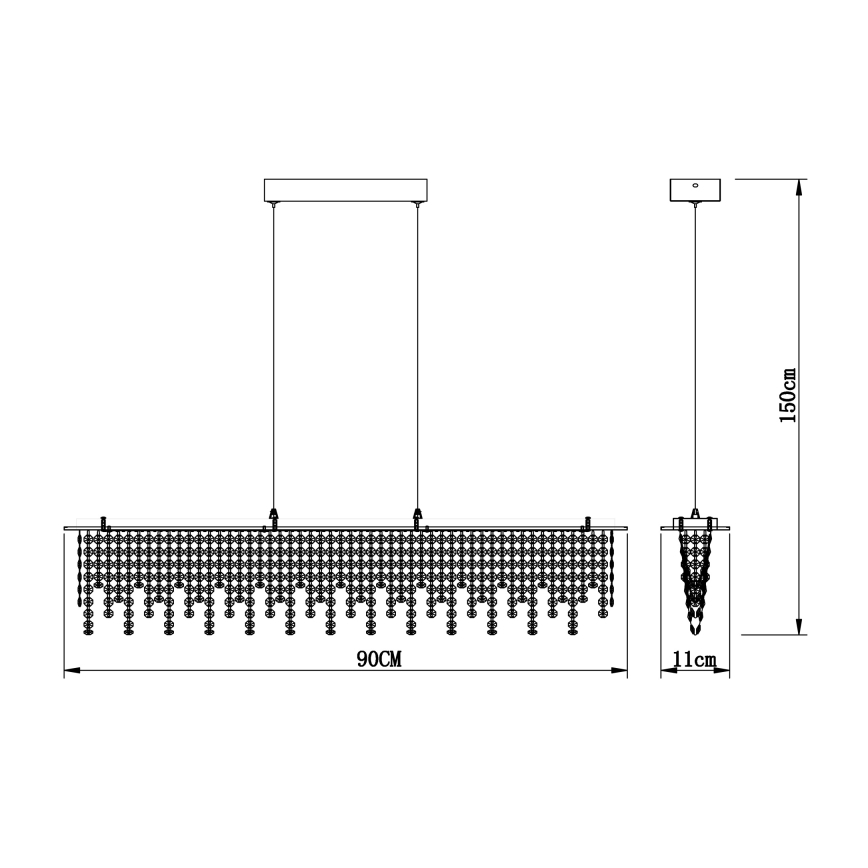 Globo - LED Димируем кристален полилей на връв LED/24W/230V 3000-6000K + дистанционно управление
