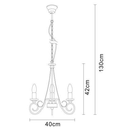 Globo - Полилей на верижка 3xE14/40W/230V