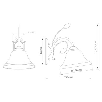 Globo - Стенна лампа 1xE27/60W/230V
