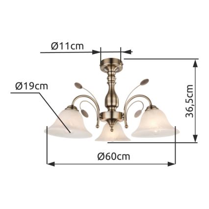 Globo - Лампа за таван 3xE27/60W/230V