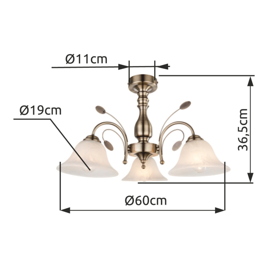 Globo - Лампа за таван 3xE27/60W/230V